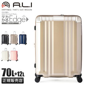 【最大26倍】アジアラゲージ デカかるEdge スーツケース Lサイズ 70L 82L 拡張機能付き 大型 大容量 軽量 超軽量 静音 ストッパー付き A.L.I ALI-088-24W キャリーケース キャリーバッグ