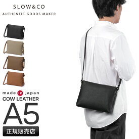 【最大38倍 3/11 9:59〆】SLOW スロウ バッグ ショルダーバッグ サコッシュ メンズ レディース ブランド レザー 本革 軽量 日本製 斜めがけ 薄型 横型 A5 シュリンク shrink 858S36P