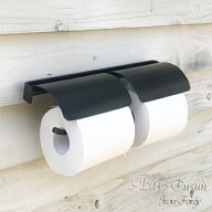 アイアン 2連トイレットペーパーホルダー 黒 【 日本製 在庫品 】 ペーパーホルダー トイレホルダー 2連 …