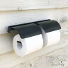 アイアン 2連トイレットペーパーホルダー 黒 【 日本製 在庫品 ...