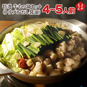 特選 牛もつ鍋セット(トリプルだし醤油・4〜5人前)【送料無料】丸昌 焼肉の大昌園 九州 福岡 お取り寄せグルメ 福岡県よかもんショップ