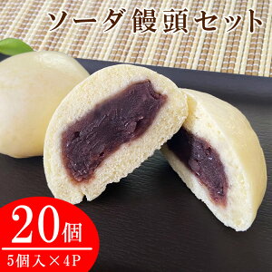 送料無料 ソーダ饅頭 20個 (5個入×4パック) まんじゅう 万頭【宅配便配送】