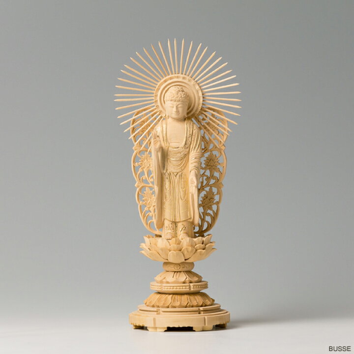 楽天市場】仏像 阿弥陀如来 西 柘植製/ツゲ 丸座 3寸 金泥書 浄土真宗  