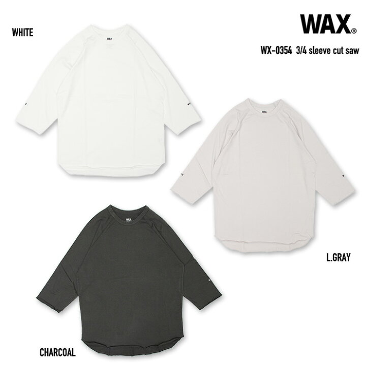 楽天市場】WAX 3/4 sleeve cut saw / ワックス 七分袖Tシャツ 
