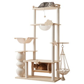 2026最新モデル キャットタワー 猫タワー 据え置き 170.5cm 木製 透明宇宙船 ハンモック おしゃれ 大型 柵付き展望台 可愛い 天然麻ロープ爪とぎボール 猫ベッド 安全安心 ペット用品 多頭飼い ネコ 猫ハウス ペット用品 おしゃれ