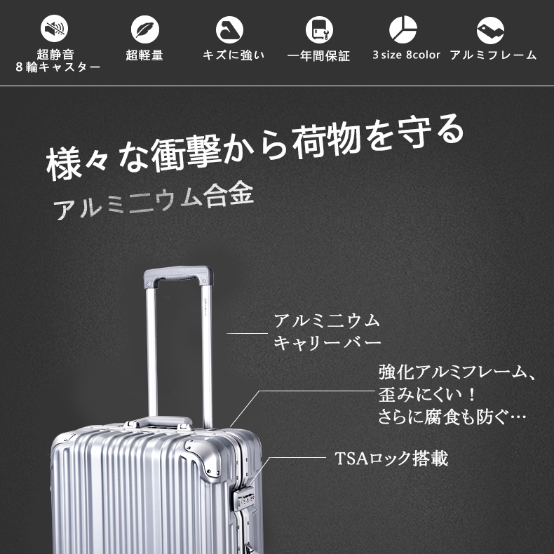 スーツケース Lサイズ キャリーケース キャリーバッグ フレーム TSAロック搭載 一年間保証 7日-14日 大型 suitcase T1169 |  スーツケース専門店 busyman