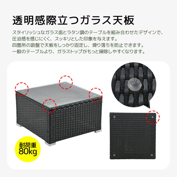 楽天市場】ガーデンファニチャー 4点 収納付き ガーデン クッション 