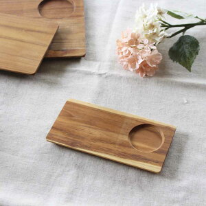 【天然木】WOOD チーク 角プレート(Sサイズ・溝あり) 20cm×10cm BR-02201 ランチプレート トレイ 木製 ウッド 自然素材 おしゃれ キッチン用品 お洒落な食卓 ホームパーティー アウトドア キャ