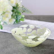 【Azzurro GLASS STUDIO】ライムグリーンボウル　アズーロ 吹きガラス glass 小鉢 ボウル 手作り ガラス…