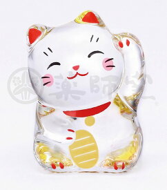 クリスタル招き猫(左手上げ)　7862