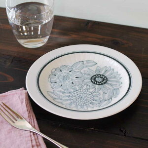 【Antico Flower】ケーキプレート(ブーケ) アンティコフラワー 中皿 サラダ皿 デザート お菓子 径20cm 美濃焼 磁器 食洗器可 北欧 アンティーク調 日本製