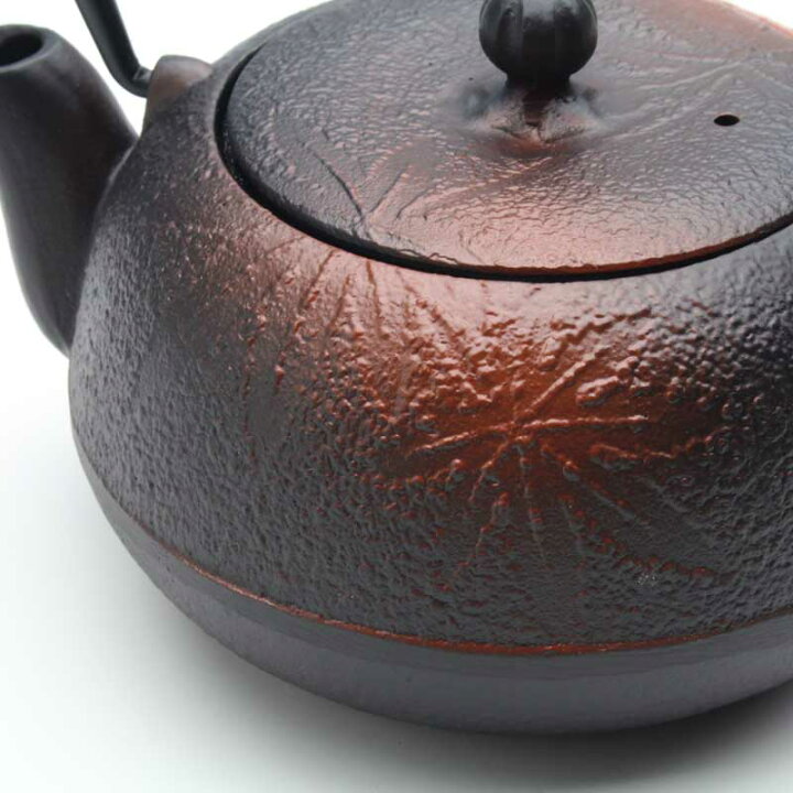 楽天市場】【南部鉄器】鉄瓶 鉄急須 兼用瓶 丸もみじ（茶こし付） 0.4L 