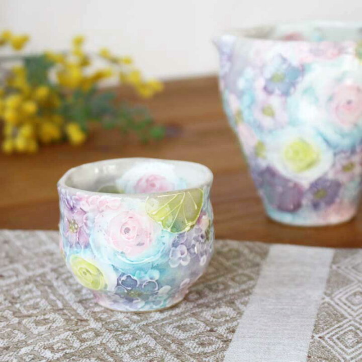 楽天市場】【彩ばら花紋 丸型ぐい呑】瀬戸焼 和食器 食器 