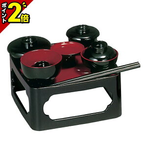 【P2倍★期間限定】【楽天1位】日本製 PC 仏膳(霊供膳) 黒内朱 5.0寸 お仏膳 セット 仏膳 仏具 具足 仏具セット用 霊供膳 モダン かわいい おしゃれ 仏具用品 お供え物 供物 台 赤 レッド 黒