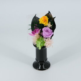 【ポイント2倍】仏花 琴花 パープル 総高さ20.0幅10.0cm 花立付き プリザーブドフラワー 仏壇