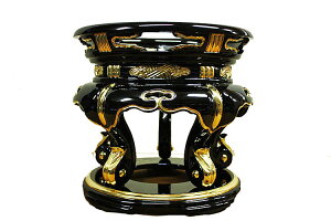 寺院用 仏具 磬子台 けいす 輪台 りん台 1尺5寸 五本脚 黒塗 若葉入 キン子 各宗派