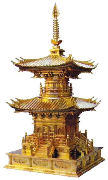 楽天市場】寺院用 仏具 多宝塔 1尺1寸 木製 純金箔 寺院仏具 各宗派 