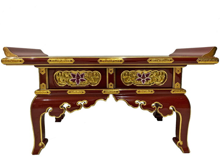 楽天市場】寺院用 仏具（各宗派） 導師机 金具打 2尺 朱 寺院仏具 机 