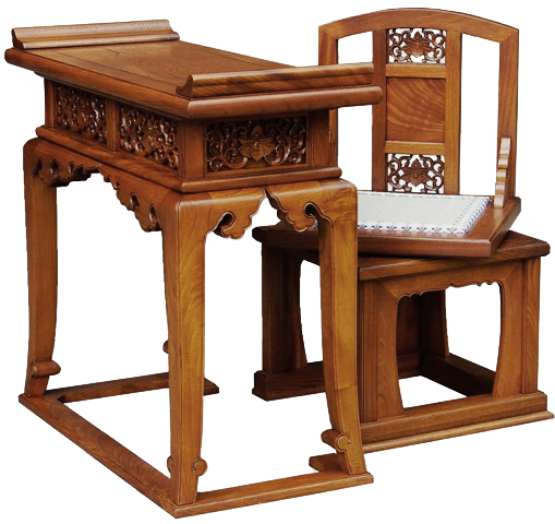 寺院用 仏具（各宗派） 立導師机 欅 回転式椅子付 ３尺 寺院仏具 机 | 仏壇職人関工作所