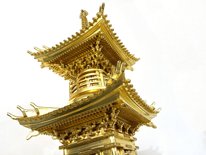 楽天市場】寺院用 仏具 多宝塔 木製 純金箔 金具打 1尺2寸 各宗派 