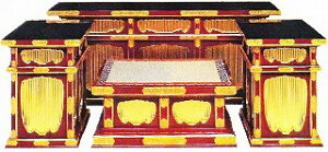 寺院用 仏具 登高座 蜜壇 波板付 5尺 4点一組 金具打 机 【各宗派】