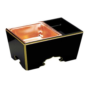 仏具 角香炉 面金(黒/6.0寸)