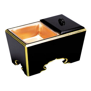 仏具 フタ付角香炉(黒/8.0寸)