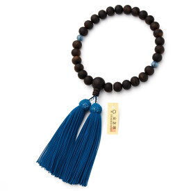 数珠 京念珠 男性用 素挽縞黒檀27玉 共仕立 カイヤナイト二天 正絹房 葬儀 葬式 フォーマル【レビューで180日保証】