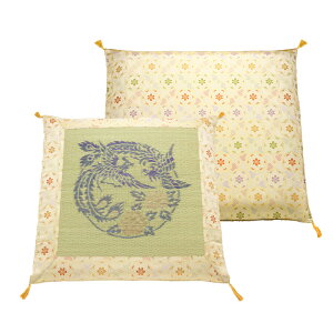 導師座布団 い草座布団 夏冬兼用 63cm 葵鳳凰 座布団 仏壇座布団 導師布団 住職用 お寺様用 仏前用 お坊さん用