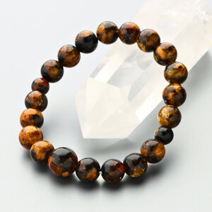 ブレスレット 腕輪 数珠 天然虎琥珀 10mm 桐箱入