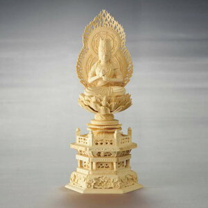 【ポイント10倍 〜27日まで!】仏像 六角台座 柘植 火炎光背 大日如来 仏像 真言宗 1.8寸 2寸 2.5寸 3寸