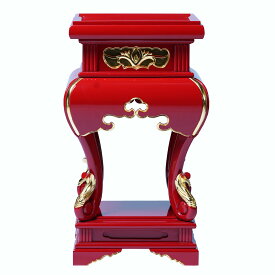 彫入香台　3尺　朱塗り　金箔　寺院用仏具　焼香