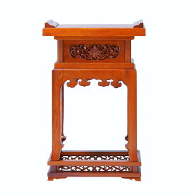 本山型彫入香台　2尺2寸　欅(けやき)　摺り漆　寺院用仏具　焼香