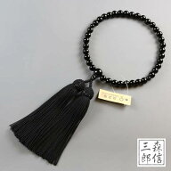 【全品ポイント3倍】数珠 女性用 黒オニキス 7mm 正絹房(房色・黒) (京念珠 略式数珠 念誦 天然石 婦人用…