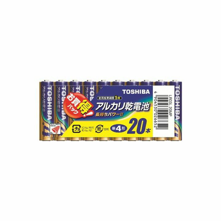 楽天市場】電池 東芝 アルカリ乾電池（単4形×20本パック）(LED線香 