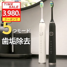 ＼マラソン限定・クーポン利用で3,980円／電動歯ブラシ 音波式 音波歯ブラシ 歯ブラシ 38000回転 5つのモード 防水IPX7 2分間オートタイマー 替えブラシ メモリー機能 Type-C充電 満充電で25日間長持ち 静音 歯周病 歯石予防 歯垢除去 口腔ケア 家族
