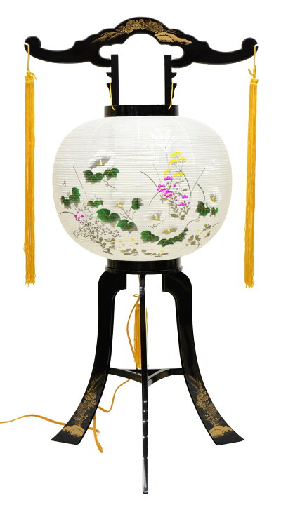 楽天市場】盆提灯 盆ちょうちん 回転灯 1対入セット K-1(芙蓉・七草 