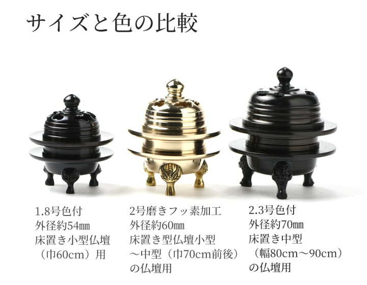 楽天市場】西用 仏具 香呂 上香炉 火舎香炉（かしゃこうろ）2.5号 色付 