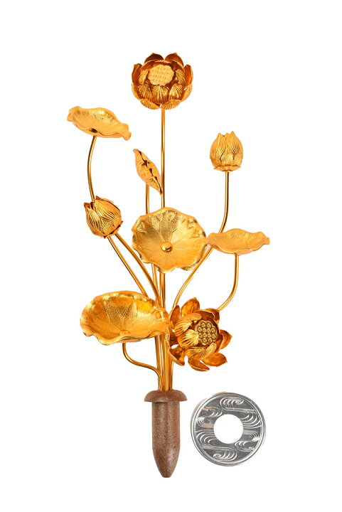 楽天市場】【楽天1位】 常花 蓮花 仏具 蓮の花 金色 アルミ製 8号9本立 