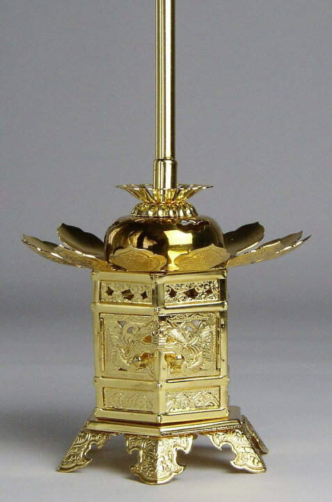 楽天市場】六角型吊 灯篭 2.5号真鍮製金メッキ仕上（対入）（LED電装 