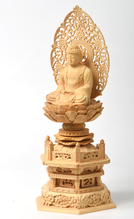 楽天市場】【楽天1位】 仏像 御本尊 総 柘植 （つげ）材 六角台座 2.0 