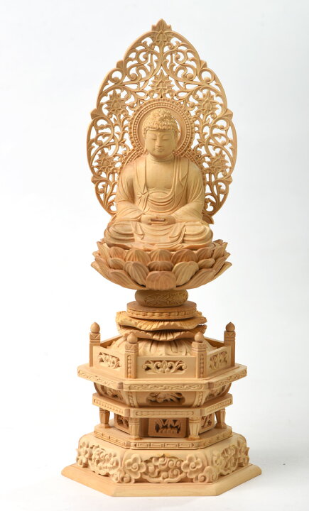 楽天市場】【楽天1位】 仏像 御本尊 総 柘植 （つげ）材 六角台座 2.0 