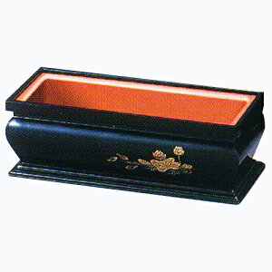 線香を 寝かせて焚く 香炉 焼香用 香呂 横長型 長香炉 黒蓮 6.5寸 奥行80×巾207×高70mm 内箱(袋) 奥行90×巾224×高84mm 内箱仕様 段ボール化粧箱 商品重量 462g 外箱数 40