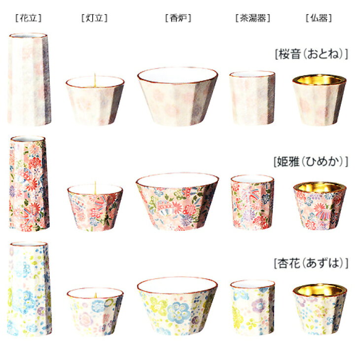 楽天市場】モダン仏具 5点セット | 叶夢 5点セット 有田焼 | 奥行155 