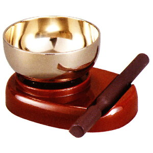 モダンな御りん こだち りん台セット りん2.3寸 ため色・ブラウン色 りん台 りん棒付 りんセット 厚さ1.5mm 奥行133×幅107×高60mm 140g 日本製 モダン仏具 りん