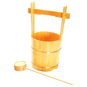 墓参用品 木製手桶 | 木製手桶 ヒシャク付 大 #sa| 8寸 奥行240×幅320×高495mm 内箱(袋) 奥行245×幅255×高520mm 内箱仕様 段ボール箱 商品重量 980g