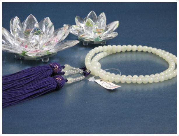 日本において販売 グリーンオニキス 女性用紫房【数珠】【念珠】【仏事