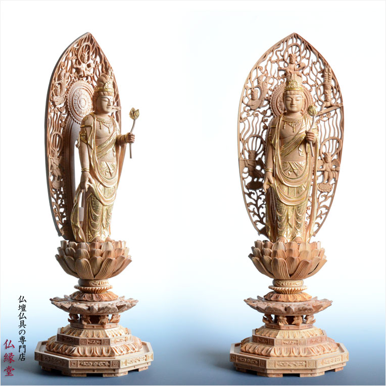 楽天市場】仏像【白檀のような高級材：薄香茶木檀 水晶眼入り截金仏像