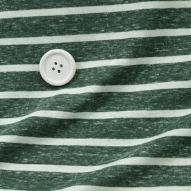 ニット生地 かわいい ボーダー ラフィー 天竺 オリーブ 杢 19mm 生 オフ 6mm 165cm幅 tシャツ カットソー 50cm単位 はかり売り オーダーカット 日本製 布 生地 屋 さん 通販