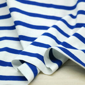 ニット生地 20/ 天竺 ボーダー 140cm 幅 日本製 50cm単位の価格 ローズ オフ ブルー オフ tシャツ カットソー ワンピース レディス メンズ 子供服 手芸 クラフト 生地 布 屋 さん